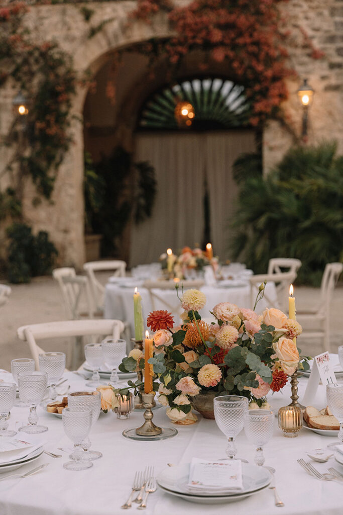 Luxury wedding venue in Sicily at sunset for destination wedding