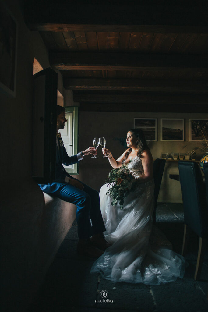 emotional moment between bride and groom in Sicily wedding